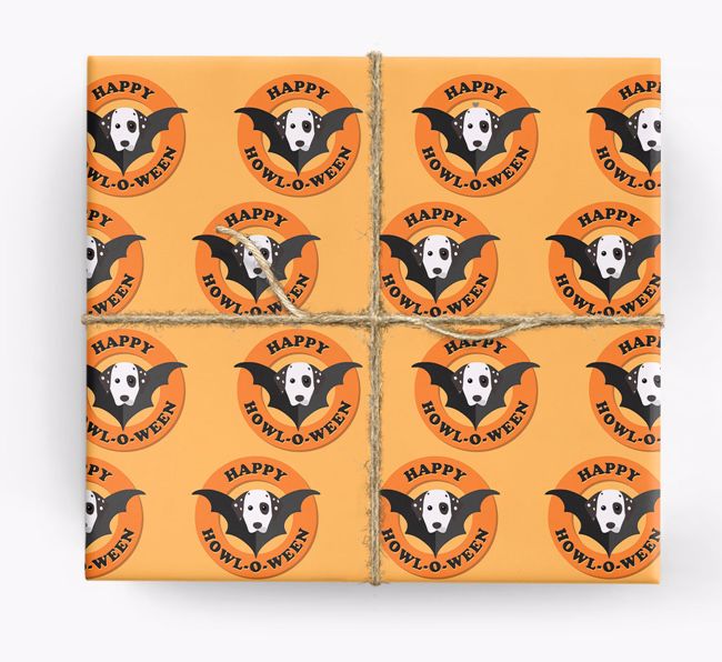 'Happy Howl-o-ween' - Personalised {breedFullName} Wrapping Paper