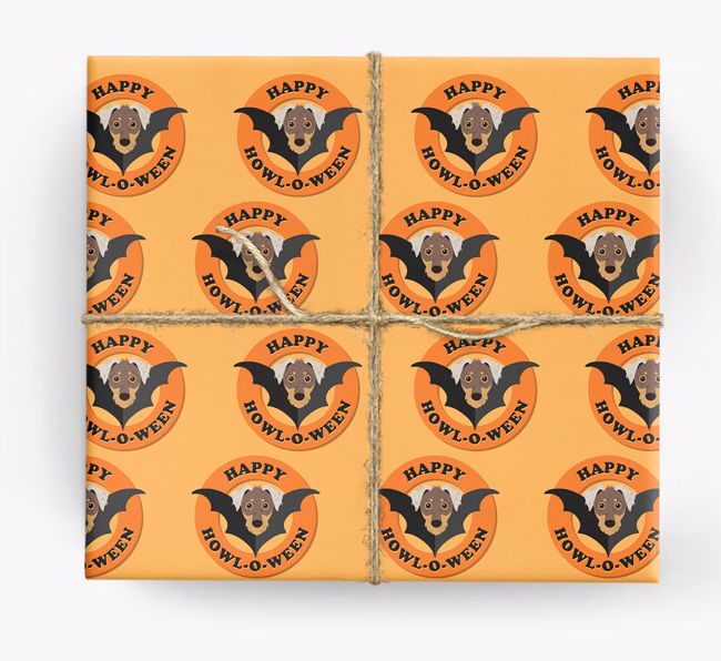 'Happy Howl-o-ween' - Personalised {breedFullName} Wrapping Paper