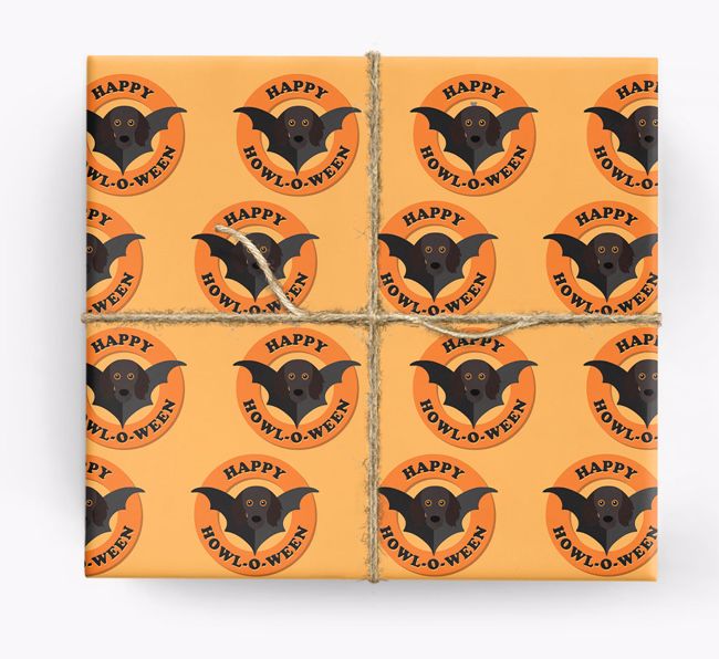 'Happy Howl-o-ween' - Personalised {breedFullName} Wrapping Paper