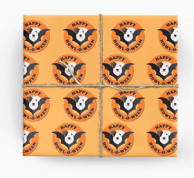'Happy Howl-o-ween' - Personalized {breedFullName} Wrapping Paper