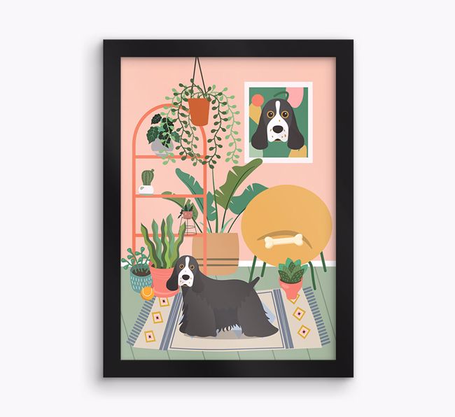 'Jungle Room' - Personalised {breedFullName} Framed Print 