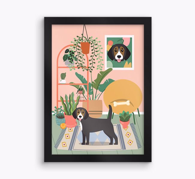 'Jungle Room' - Personalised {breedFullName} Framed Print 