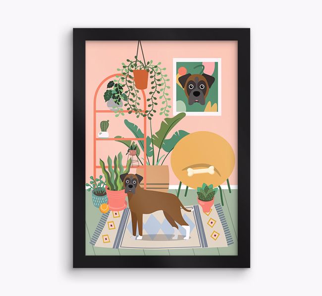 'Jungle Room' - Personalised {breedFullName} Framed Print 