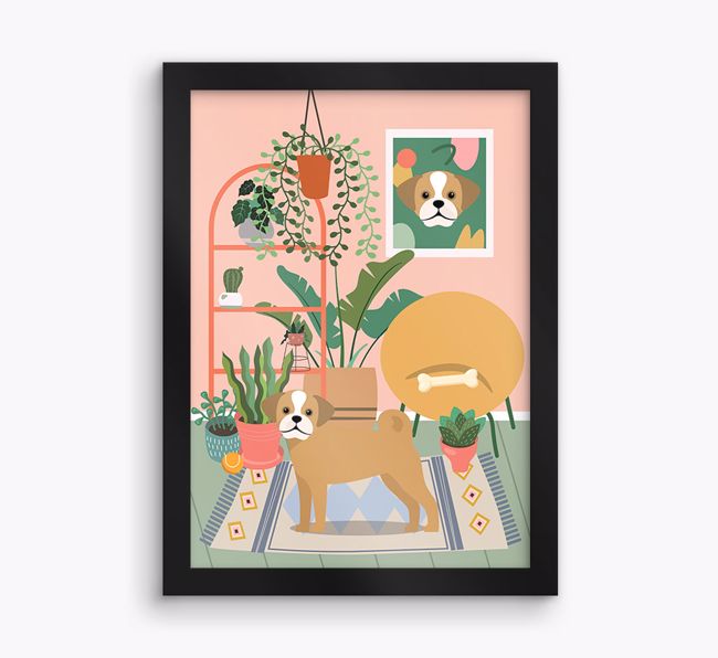 'Jungle Room' - Personalised {breedFullName} Framed Print 