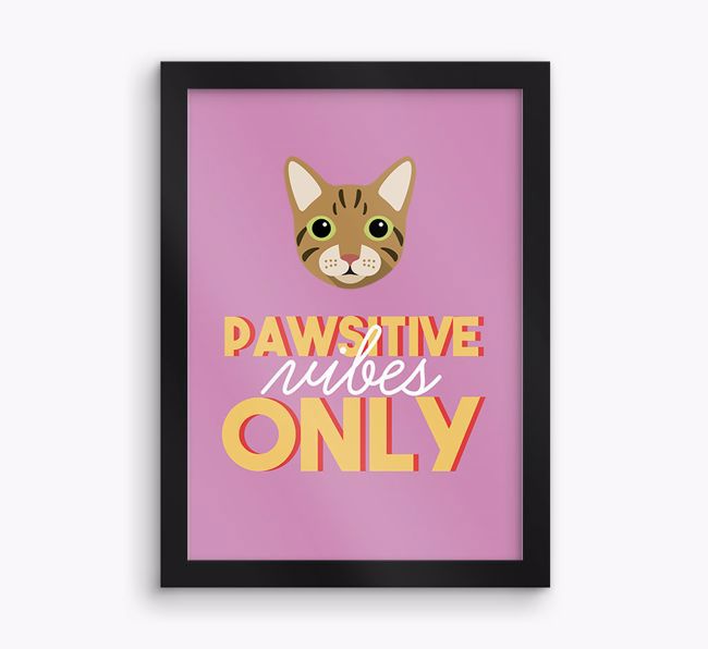 'Pawsitive Vibes Only' - Personalised {breedFullName} Framed Print