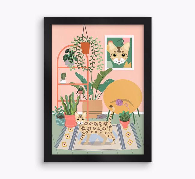 'Jungle Room' - Personalised {breedFullName} Framed Print 