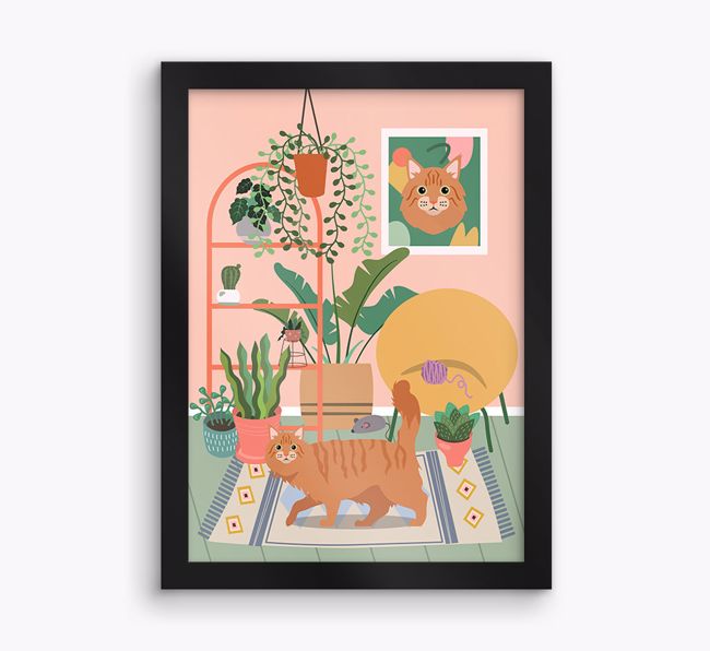 'Jungle Room' - Personalised {breedFullName} Framed Print 