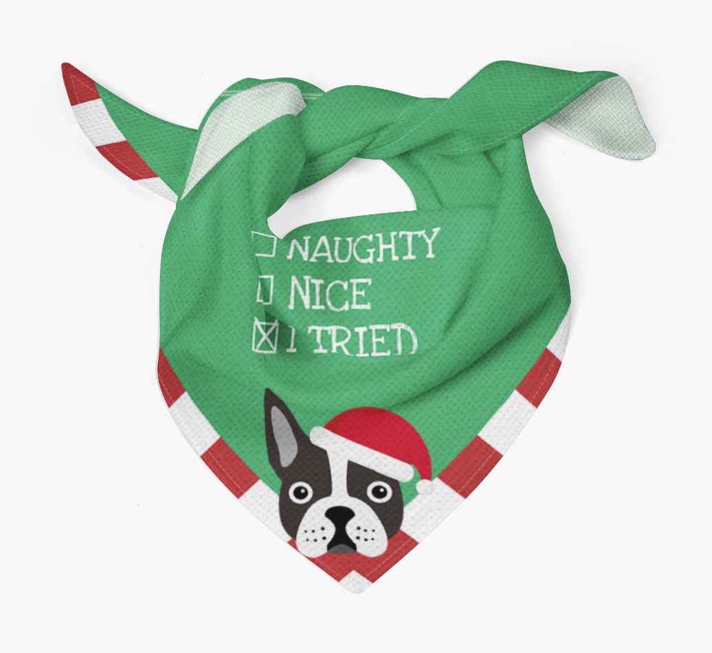 'Christmas Checkbox' - Personalised {breedFullName} Bandana