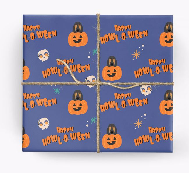 'Happy Howl-o-ween' - Personalised {breedFullName} Wrapping Paper