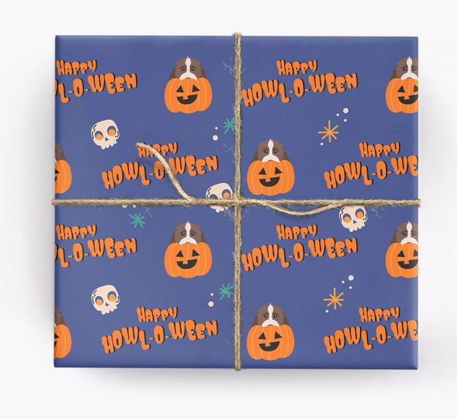 'Happy Howl-o-ween' - Personalised {breedFullName} Wrapping Paper