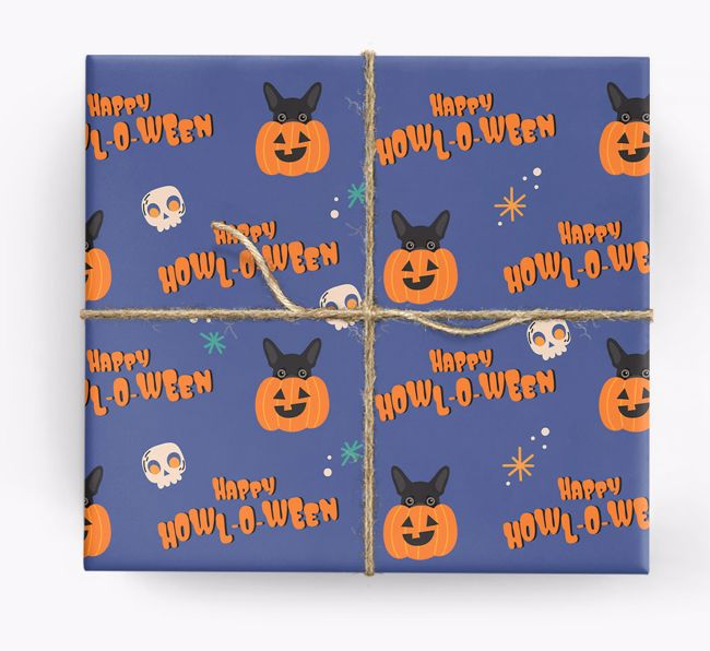 'Happy Howl-o-ween' - Personalised {breedFullName} Wrapping Paper