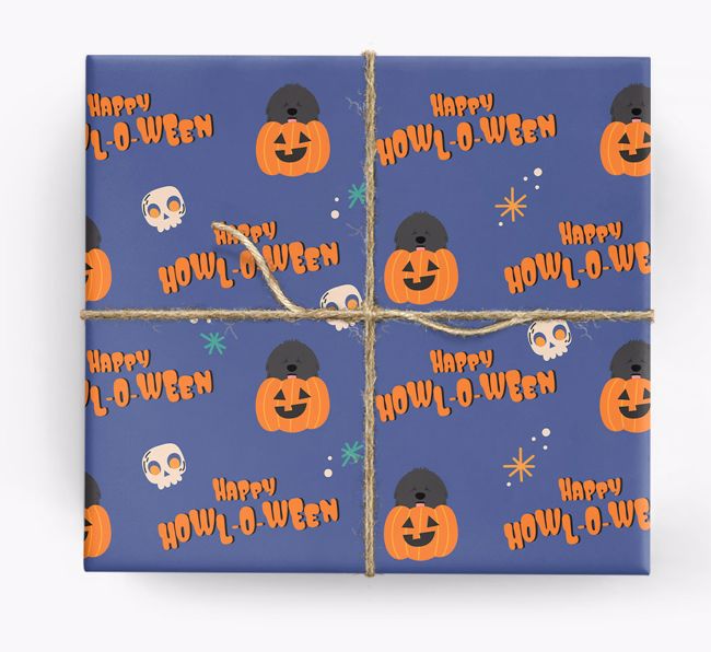 'Happy Howl-o-ween' - Personalised {breedFullName} Wrapping Paper