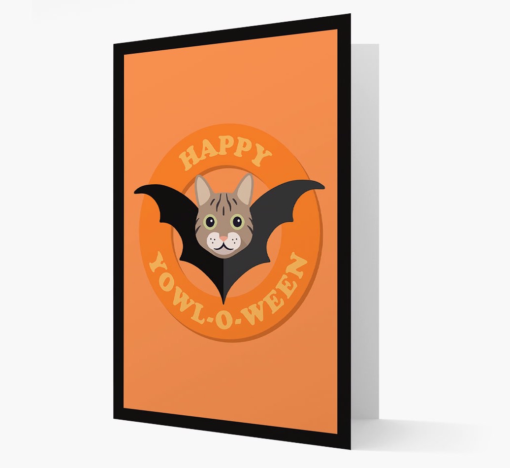 'Happy Yowl-o-ween' - Personalised Greeting Card