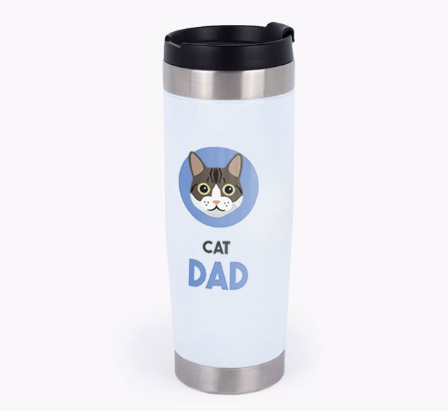 'Cat Dad' - Personalized {breedCommonName} Travel Mug