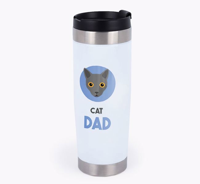 'Cat Dad' - Personalized {breedCommonName} Travel Mug