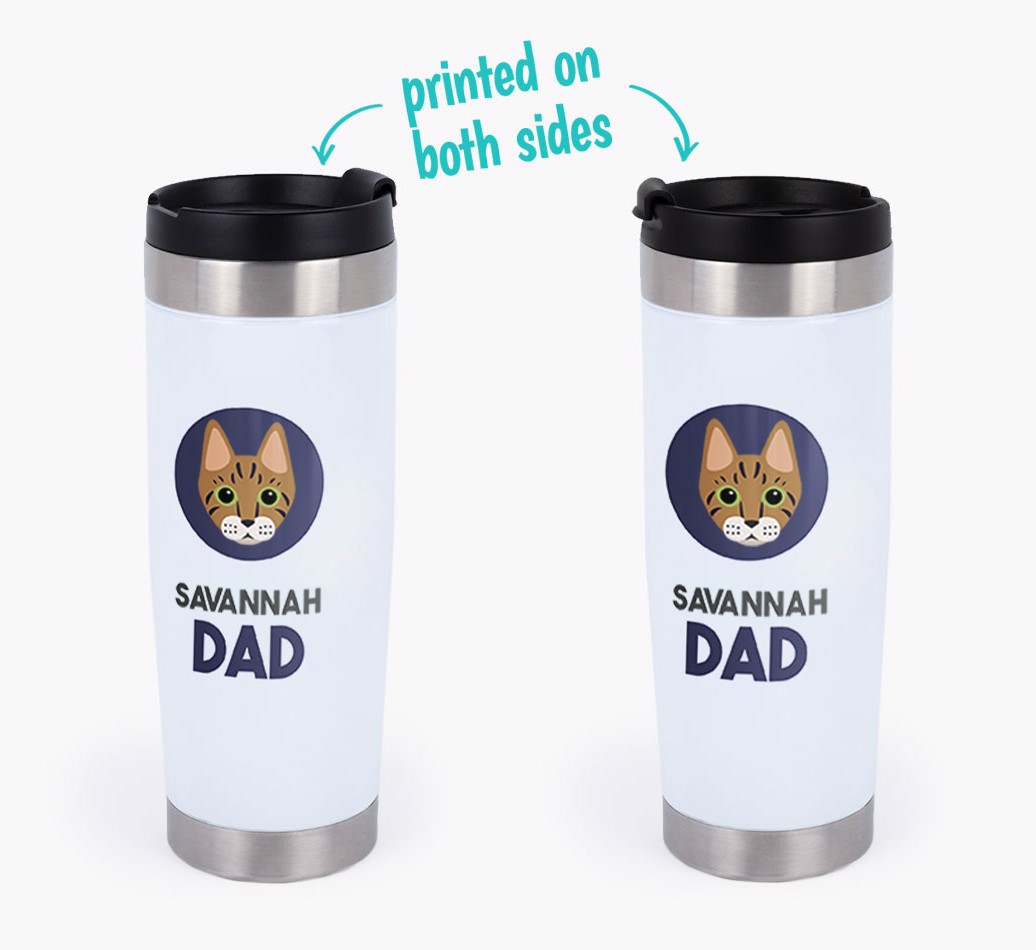 'Cat Dad' - Personalized {breedCommonName} Travel Mug