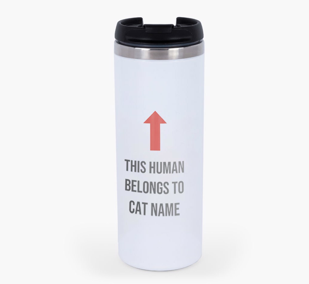 'This Human Belongs to...' - Personalised Reusable Mug with Photo Upload