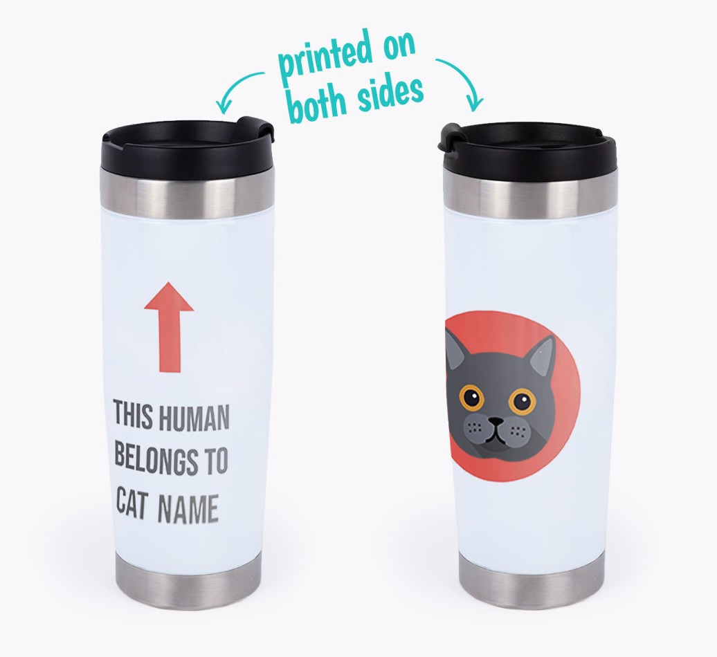 'This Human Belongs to...' - Personalized Travel Mug