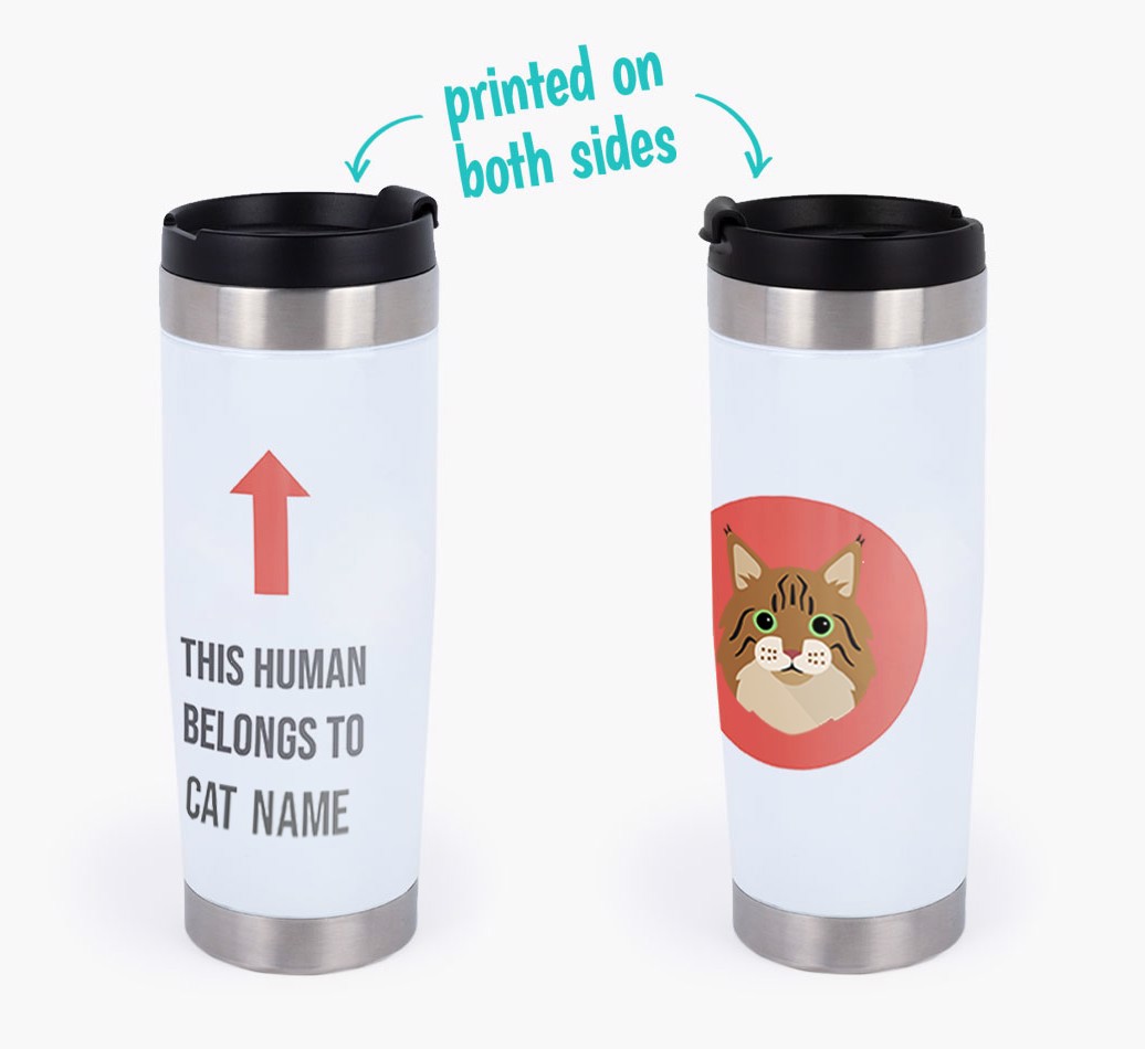 'This Human Belongs to...' - Personalized Travel Mug