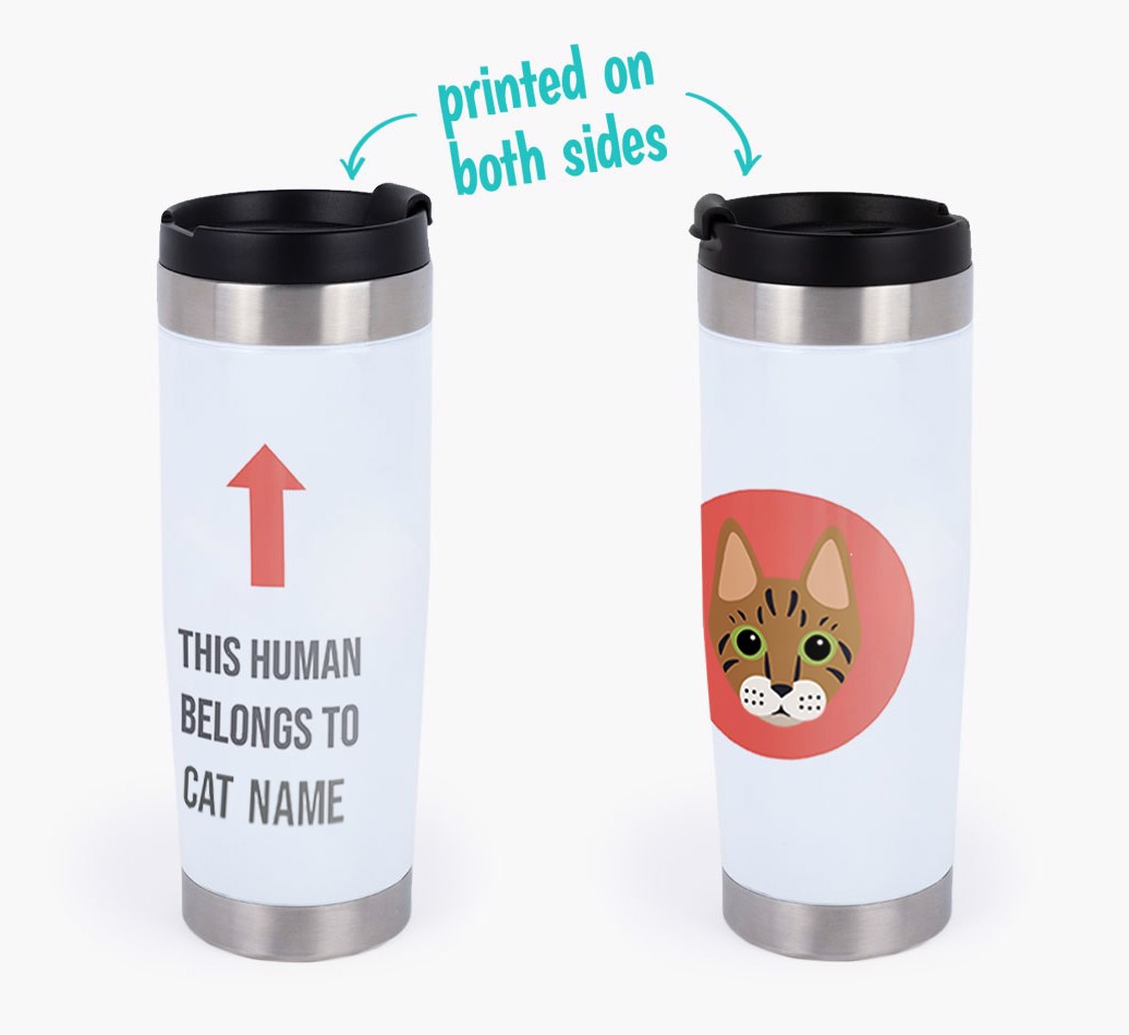 'This Human Belongs to...' - Personalized Travel Mug