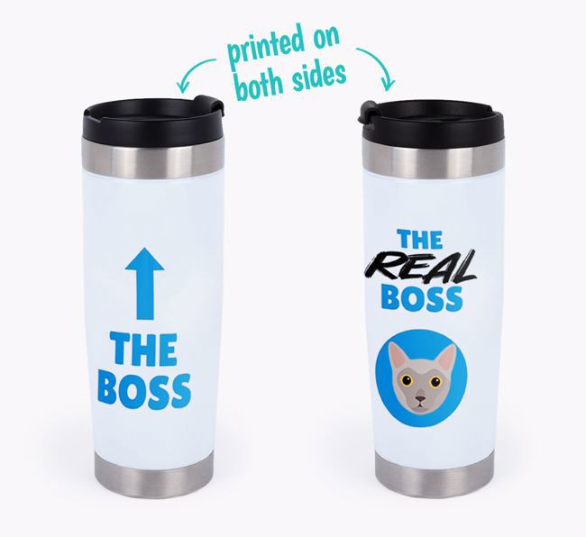 'The Boss' - Personalized {breedCommonName} Travel Mug