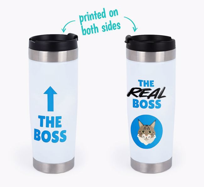 'The Boss' - Personalized {breedCommonName} Travel Mug