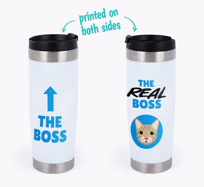 'The Boss' - Personalized {breedCommonName} Travel Mug
