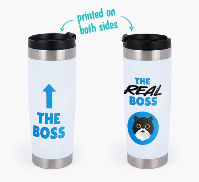 'The Boss' - Personalized {breedCommonName} Travel Mug