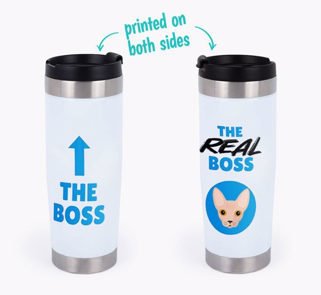 'The Boss' - Personalized {breedCommonName} Travel Mug