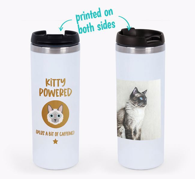 'Kitty Powered' - Photo Upload {breedCommonName} Travel Mug