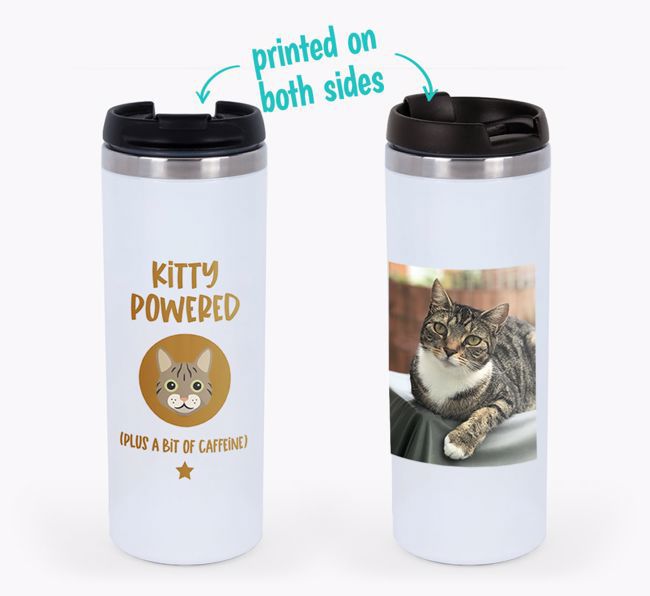 'Kitty Powered' - Photo Upload {breedCommonName} Travel Mug