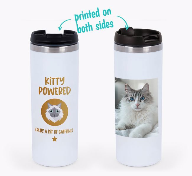 'Kitty Powered' - Photo Upload {breedCommonName} Travel Mug