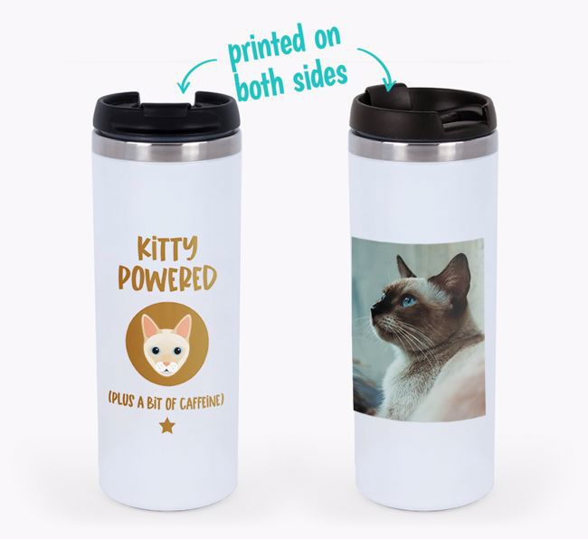 'Kitty Powered' - Photo Upload {breedCommonName} Travel Mug