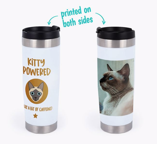 'Kitty Powered' - Photo Upload {breedCommonName} Travel Mug