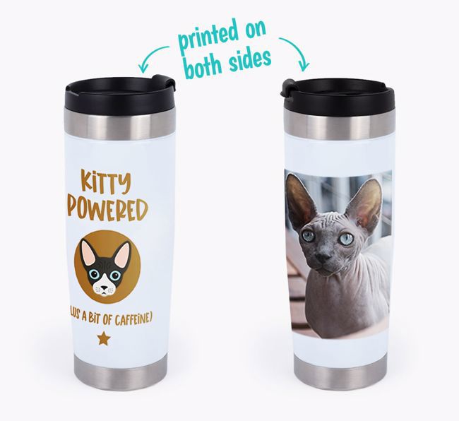 'Kitty Powered' - Photo Upload {breedCommonName} Travel Mug