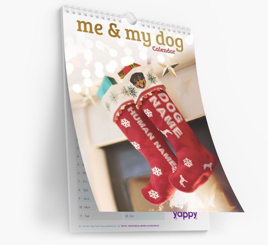 Personalised Me and My Dog Calendar - Cover Page Angled Shot