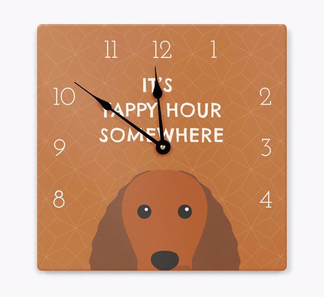 Yappy Hour: Personalized Wall Clock with {breedFullName} Icon