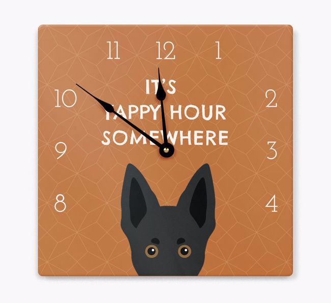 Yappy Hour: Personalized Wall Clock with {breedFullName} Icon