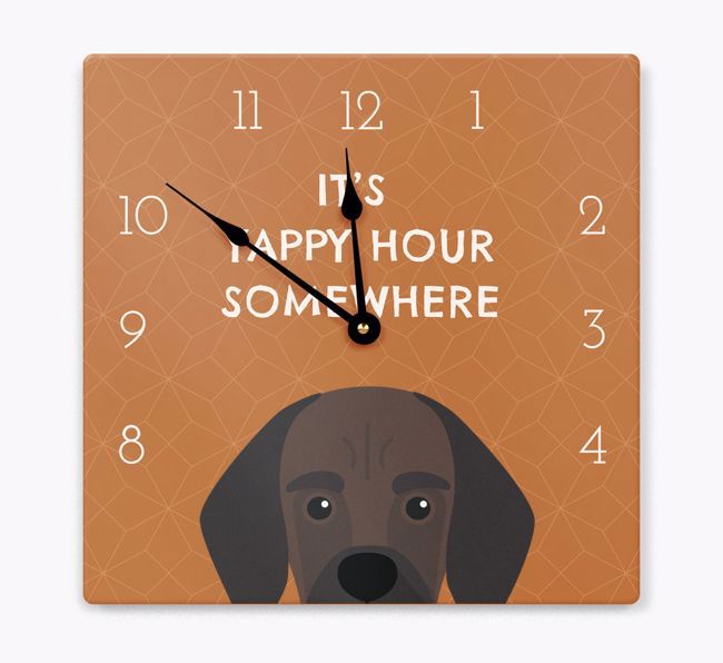 Yappy Hour: Personalized Wall Clock with {breedFullName} Icon