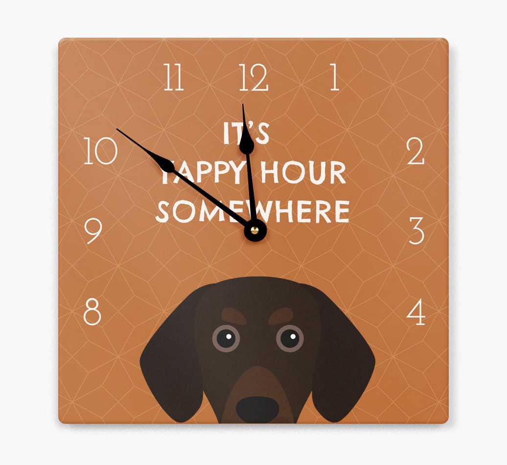 'Yappy Hour' - Personalized {breedFullName} Wall Clock