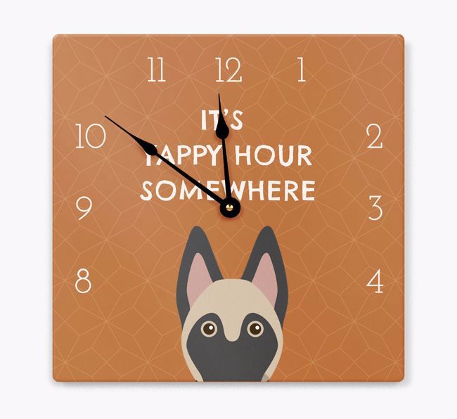 Yappy Hour: Personalized Wall Clock with {breedFullName} Icon