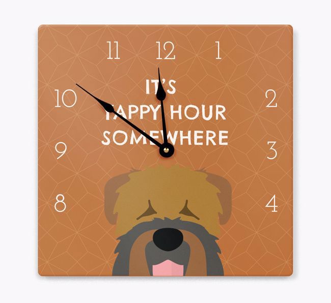 Yappy Hour: Personalized Wall Clock with {breedFullName} Icon