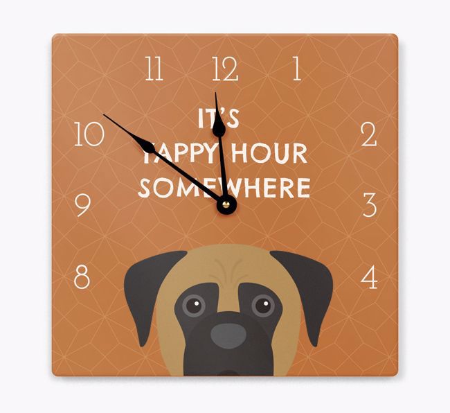 Yappy Hour: Personalized Wall Clock with {breedFullName} Icon