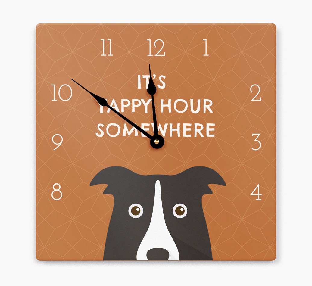 'Yappy Hour' - Personalised {breedFullName} Wall Clock