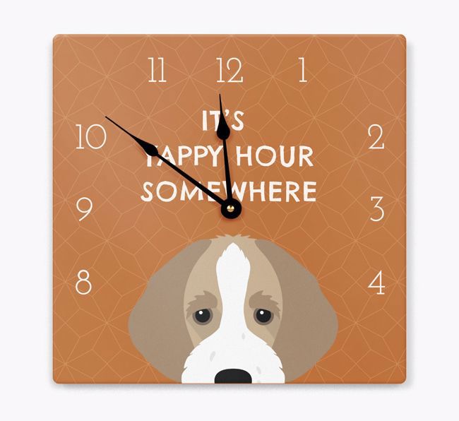 Yappy Hour: Personalized Wall Clock with {breedFullName} Icon