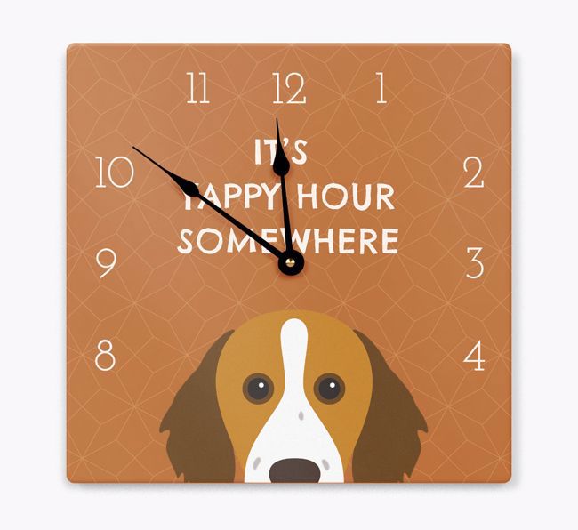 Yappy Hour: Personalized Wall Clock with {breedFullName} Icon