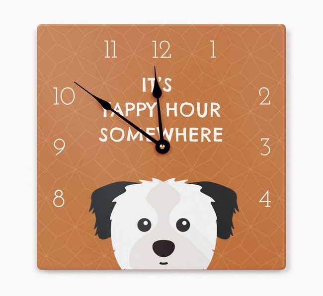 Yappy Hour: Personalized Wall Clock with {breedFullName} Icon