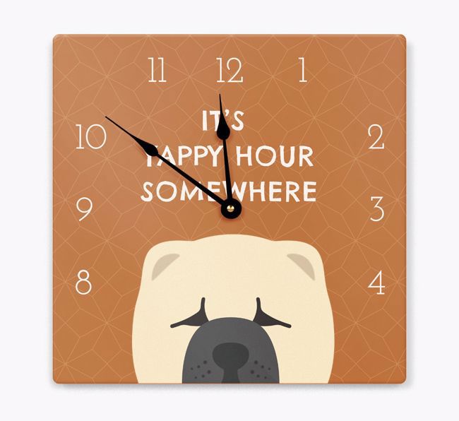 Yappy Hour: Personalized Wall Clock with {breedFullName} Icon