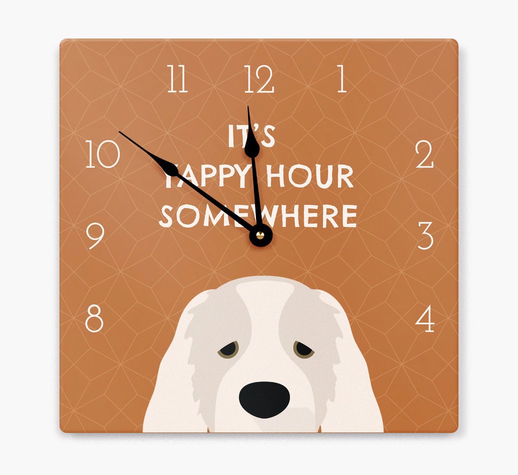 'Yappy Hour' - Personalized {breedFullName} Wall Clock