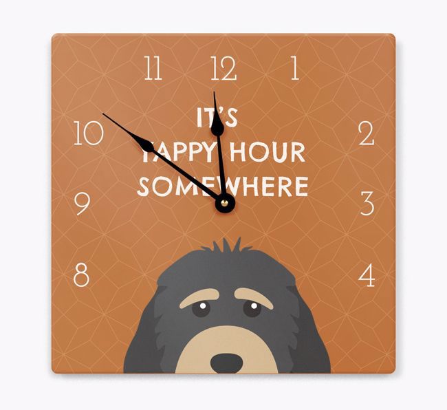 Yappy Hour: Personalized Wall Clock with {breedFullName} Icon